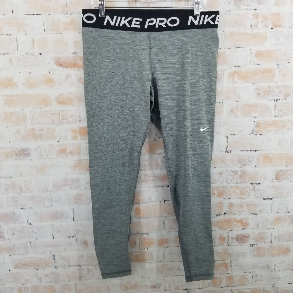 NWT Women's Nike‎ Pro Tights, Smoke Grey/Heather/Black/White Size XL CZ9779-084
